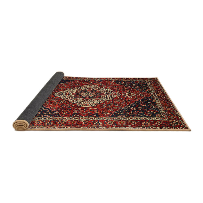 Sideview of Traditional Saffron Red Medallion Rug, tr2135