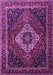 Machine Washable Medallion Purple Traditional Area Rugs, wshtr2135pur