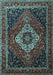 Medallion Light Blue Traditional Rug, tr2135lblu