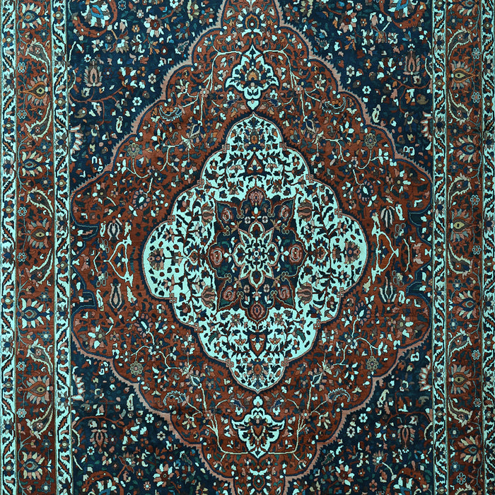 Medallion Light Blue Traditional Rug, tr2135lblu