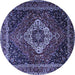 Round Medallion Blue Traditional Rug, tr2135blu