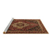 Sideview of Machine Washable Medallion Brown Traditional Rug, wshtr2135brn