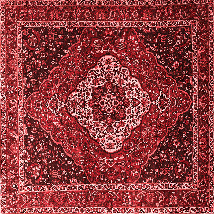 Machine Washable Medallion Red Traditional Rug, wshtr2135red