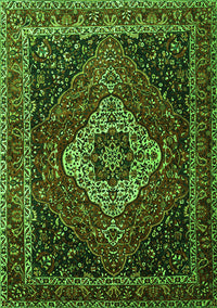 Medallion Green Traditional Rug, tr2135grn