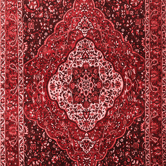 Machine Washable Medallion Red Traditional Rug, wshtr2135red
