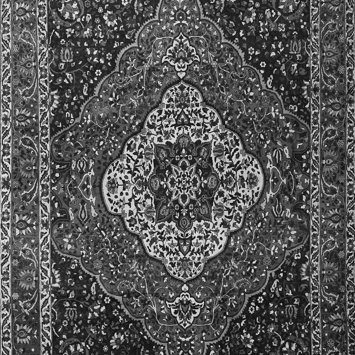 Serging Thickness of Machine Washable Medallion Gray Traditional Rug, wshtr2135gry