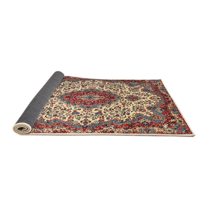 Sideview of Traditional Light French Beige Brown Medallion Rug, tr2136