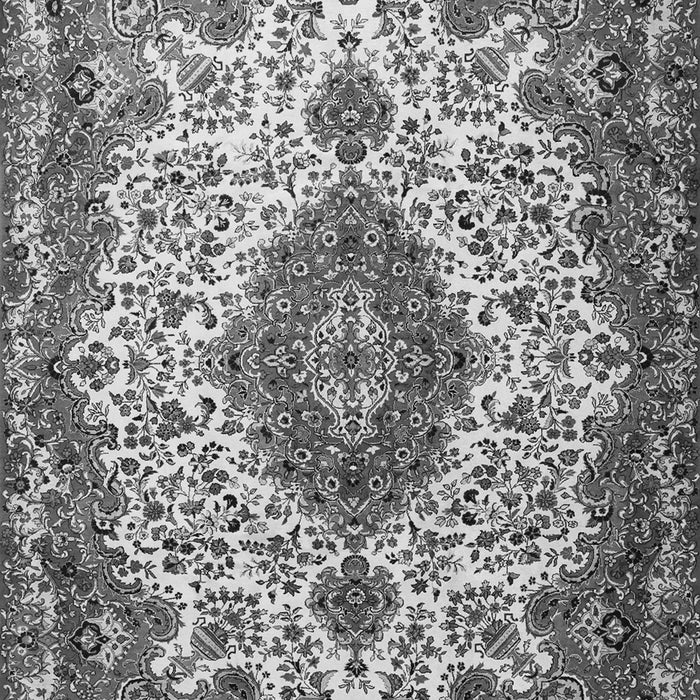 Serging Thickness of Machine Washable Medallion Gray Traditional Rug, wshtr2136gry