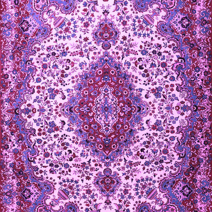 Machine Washable Medallion Purple Traditional Area Rugs, wshtr2136pur