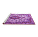 Sideview of Machine Washable Medallion Purple Traditional Area Rugs, wshtr2136pur