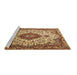 Sideview of Machine Washable Medallion Brown Traditional Rug, wshtr2136brn