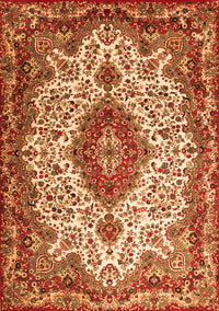 Medallion Orange Traditional Rug, tr2136org