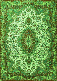 Medallion Green Traditional Rug, tr2136grn