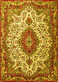 Medallion Yellow Traditional Rug, tr2136yw