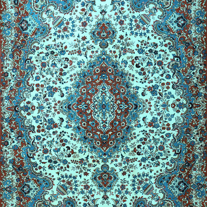 Medallion Light Blue Traditional Rug, tr2136lblu