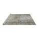 Sideview of Machine Washable Traditional Khaki Green Rug, wshtr2137