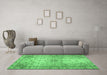 Machine Washable Persian Emerald Green Traditional Area Rugs in a Living Room,, wshtr2137emgrn