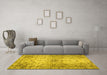 Machine Washable Persian Yellow Traditional Rug in a Living Room, wshtr2137yw