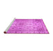 Sideview of Machine Washable Persian Pink Traditional Rug, wshtr2137pnk