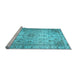 Sideview of Machine Washable Persian Light Blue Traditional Rug, wshtr2137lblu