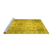 Sideview of Machine Washable Persian Yellow Traditional Rug, wshtr2137yw