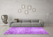 Machine Washable Persian Purple Traditional Area Rugs in a Living Room, wshtr2137pur