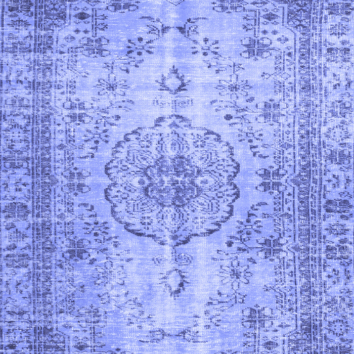 Machine Washable Persian Blue Traditional Rug, wshtr2137blu
