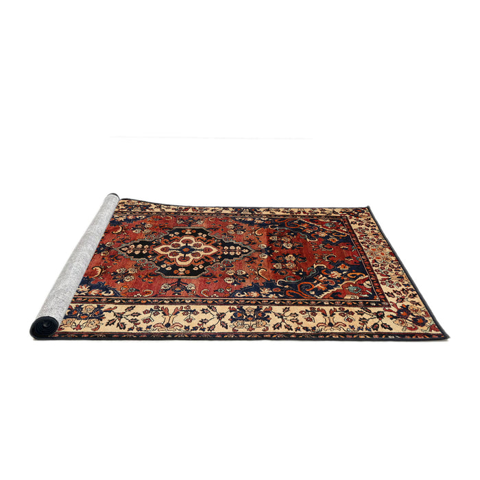 Sideview of Machine Washable Traditional Peru Brown Rug, wshtr2138