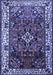 Machine Washable Persian Blue Traditional Rug, wshtr2138blu