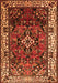 Serging Thickness of Machine Washable Persian Orange Traditional Area Rugs, wshtr2138org