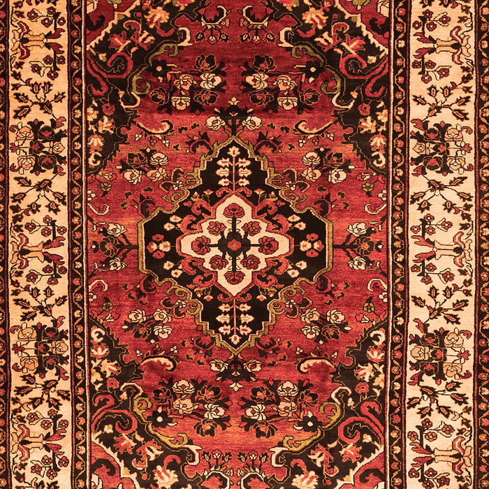 Serging Thickness of Machine Washable Persian Orange Traditional Area Rugs, wshtr2138org