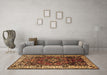 Machine Washable Persian Brown Traditional Rug in a Living Room,, wshtr2138brn