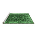 Sideview of Machine Washable Persian Emerald Green Traditional Area Rugs, wshtr2138emgrn