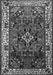 Serging Thickness of Machine Washable Persian Gray Traditional Rug, wshtr2138gry