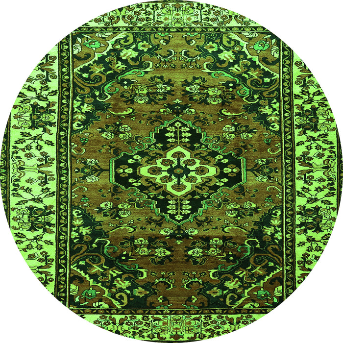 Square Persian Green Traditional Rug, tr2138grn