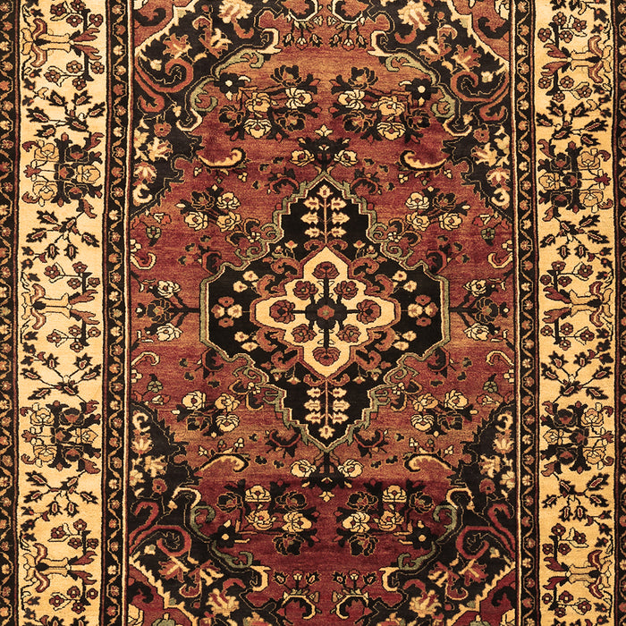 Machine Washable Persian Brown Traditional Rug, wshtr2138brn