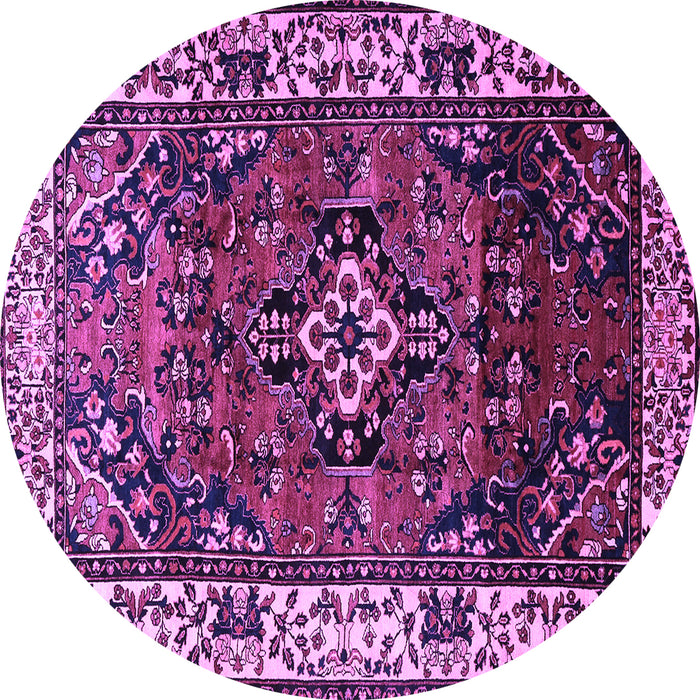 Round Persian Purple Traditional Rug, tr2138pur