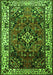 Serging Thickness of Machine Washable Persian Green Traditional Area Rugs, wshtr2138grn