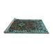 Sideview of Machine Washable Persian Light Blue Traditional Rug, wshtr2138lblu