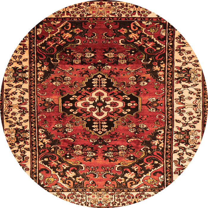 Square Persian Orange Traditional Rug, tr2138org