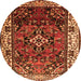 Square Persian Orange Traditional Rug, tr2138org