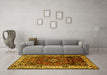 Machine Washable Persian Yellow Traditional Rug in a Living Room, wshtr2138yw