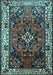 Machine Washable Persian Light Blue Traditional Rug, wshtr2138lblu