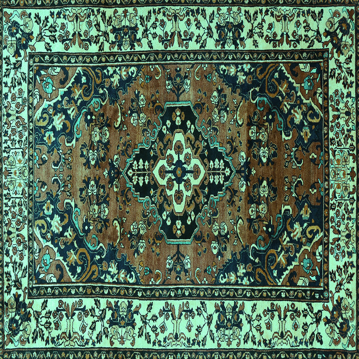 Square Persian Turquoise Traditional Rug, tr2138turq