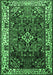 Machine Washable Persian Emerald Green Traditional Area Rugs, wshtr2138emgrn