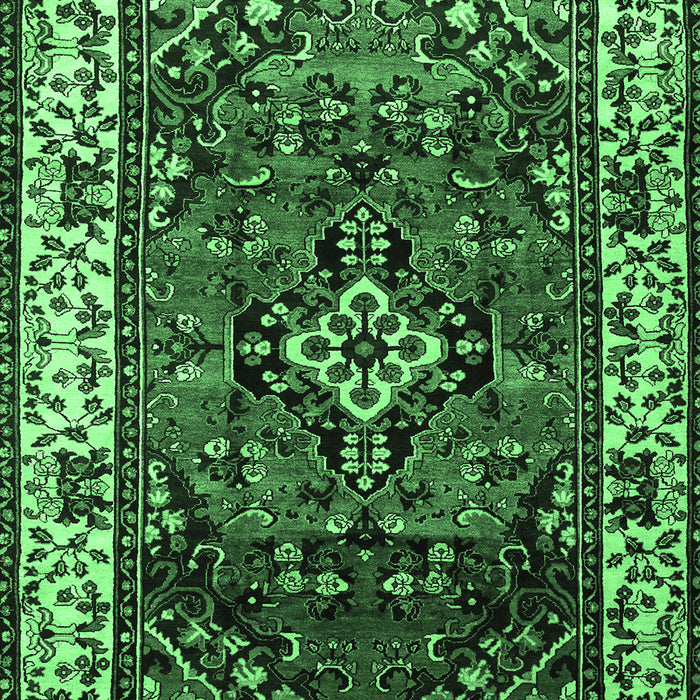 Machine Washable Persian Emerald Green Traditional Area Rugs, wshtr2138emgrn