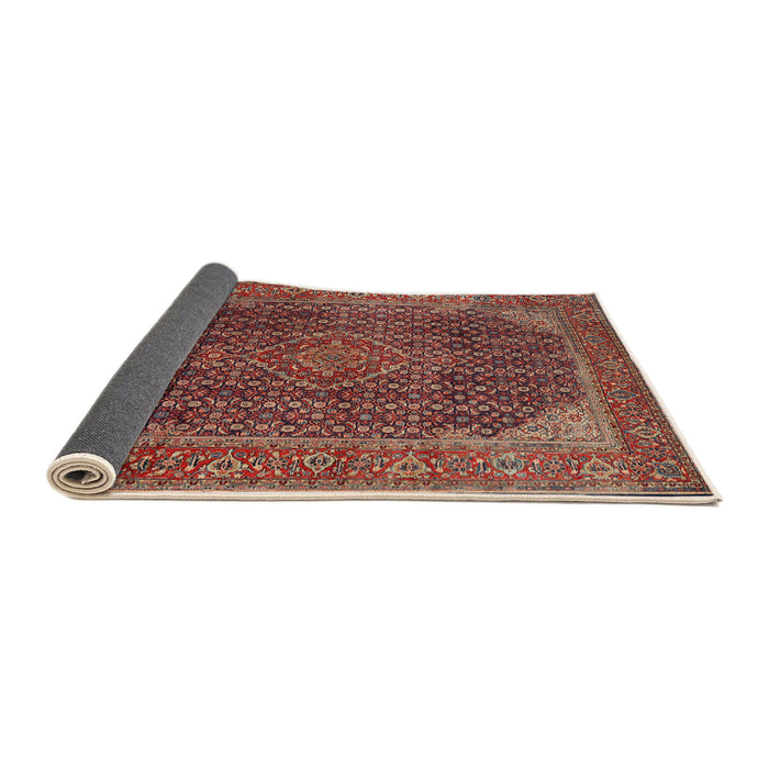 Sideview of Traditional Saffron Red Persian Rug, tr2139
