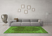 Machine Washable Persian Green Traditional Area Rugs in a Living Room,, wshtr2139grn