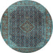 Round Persian Light Blue Traditional Rug, tr2139lblu