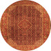 Machine Washable Persian Orange Traditional Area Rugs, wshtr2139org